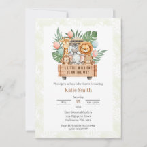 Invitation à une Baby Shower Safari - Un Petit Sau