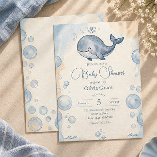 Invitation à une baby shower sous la mer