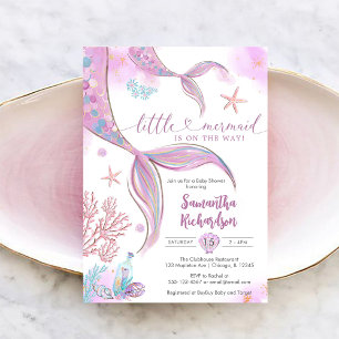 Invitation à une baby shower sous la mer avec une 