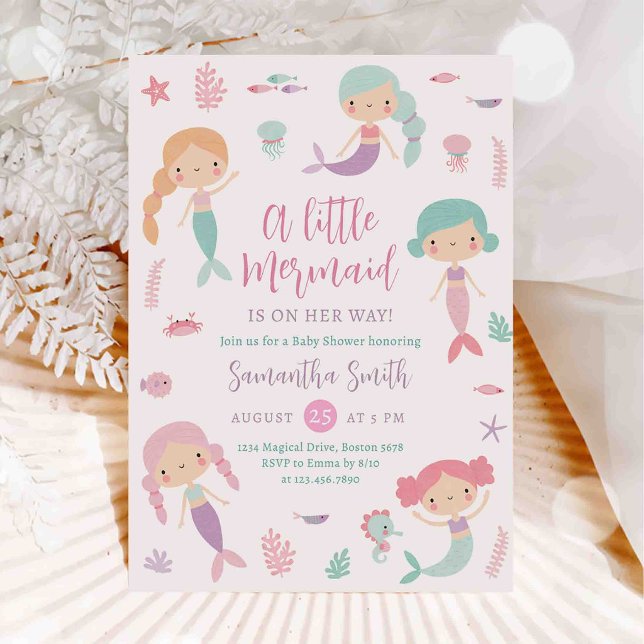Invitation à une baby shower sous l'océan avec sir (Créateur téléchargé)