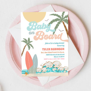 Invitation à une Baby Shower sur la plage