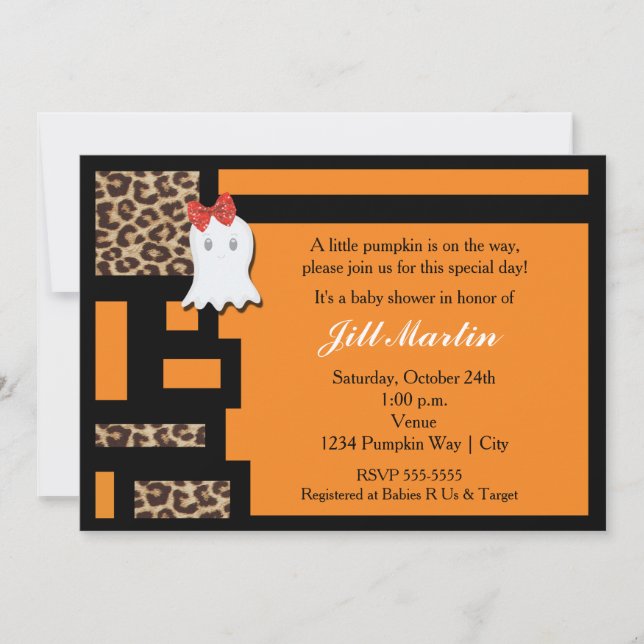 Invitation à une Baby Shower sur le thème de fantô (Devant)