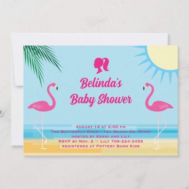 Invitation à une Baby Shower sur le thème de la pl (Devant)