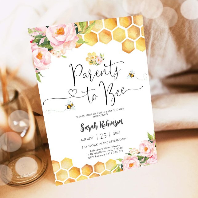 Invitation à une baby shower sur le thème de l'abe (Créateur téléchargé)