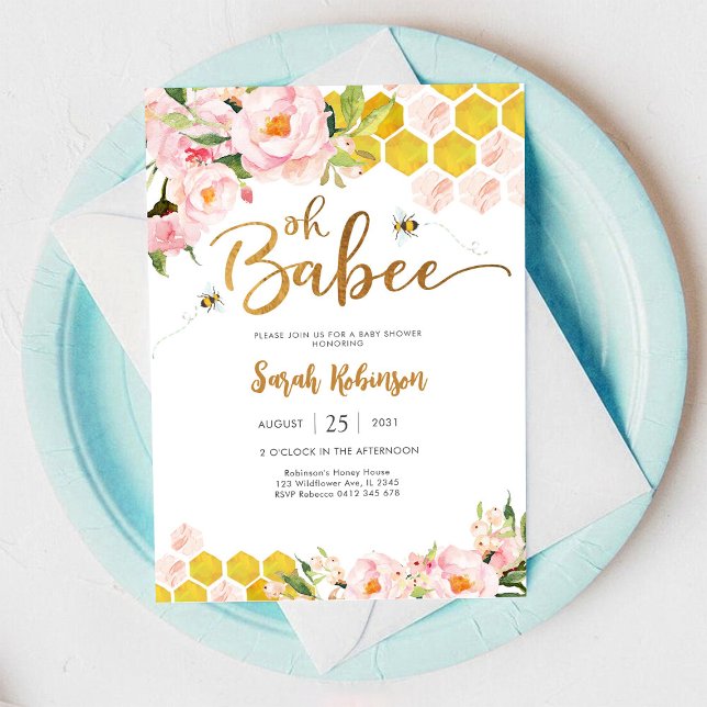 Invitation à une Baby Shower sur le thème des abei (Créateur téléchargé)