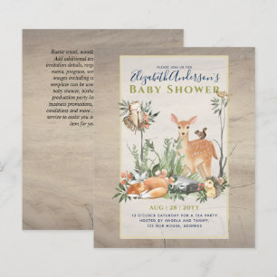 Invitation à une Baby Shower sur le thème des Anim