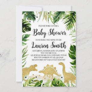 Invitation à une Baby Shower sur le thème des Dino