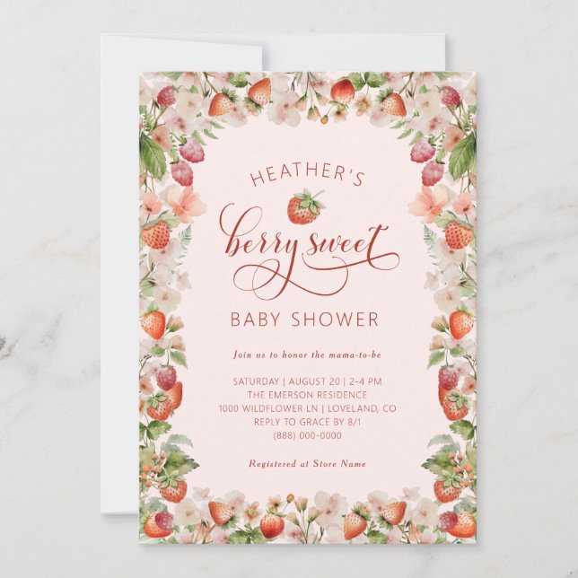 Invitation à une Baby Shower sur le thème des Frui (Devant)
