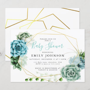 Invitation à une Baby Shower sur le thème des Succ