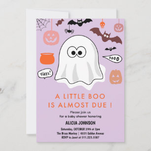 Invitation à une baby shower sur le thème d'Hallow