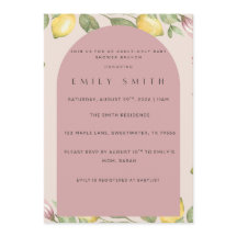 Invitation à une Baby Shower sur le thème du citro