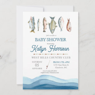 Invitation à une baby shower sur le thème du poiss