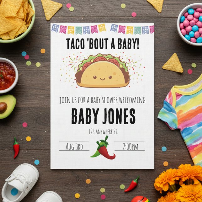 Invitation à une baby shower : taco pour un bébé ! (Créateur téléchargé)