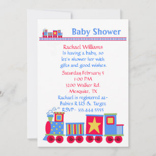 Invitation à une Baby Shower Train Jouet