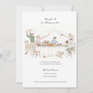 Invitation à une bataille drôle de fête de Thanksg