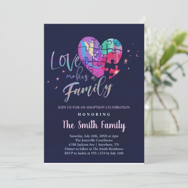 Invitation à une célébration d'adoption / Baby Sho (Debout devant)