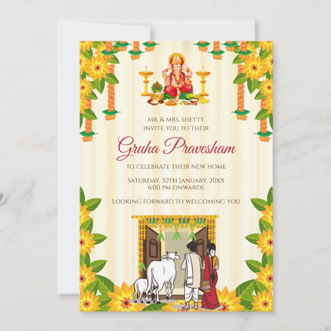 Invitation à une cérémonie de bénédiction de maiso (Devant)