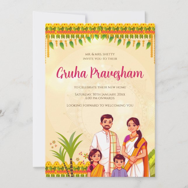 Invitation à une cérémonie de bénédiction de maiso (Devant)