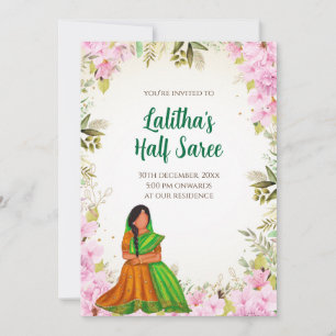 Invitation à une cérémonie de Saree indienne en de