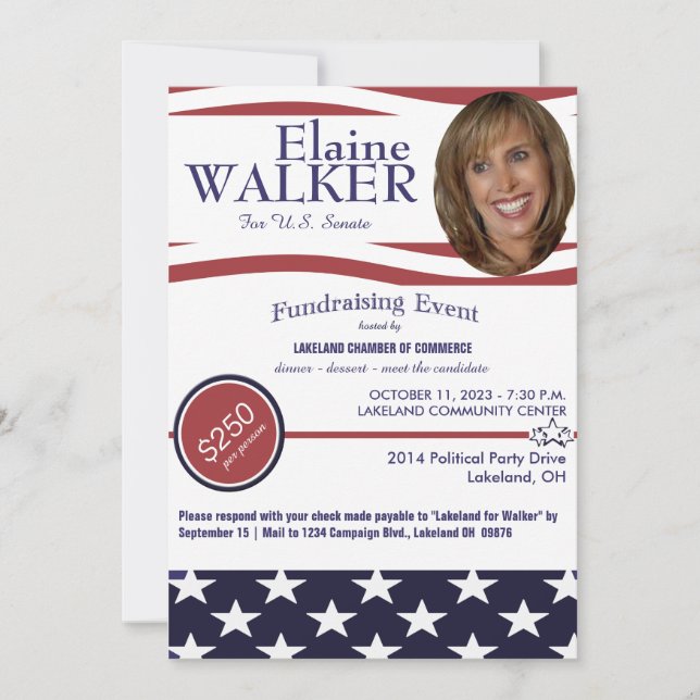 Invitation à une collecte de fonds politique avec  (Devant)