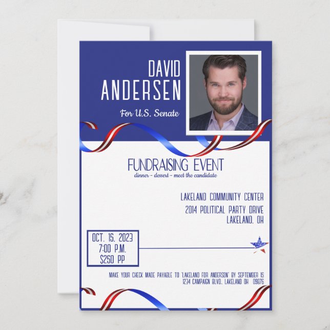 Invitation à une collecte de fonds politique avec  (Devant)