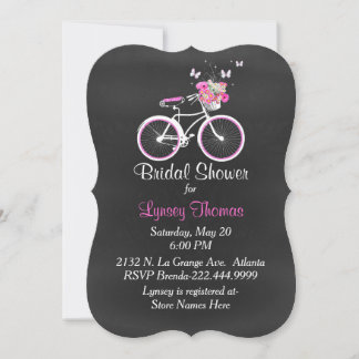 Invitation à une douche à vélos pour mariée en tab