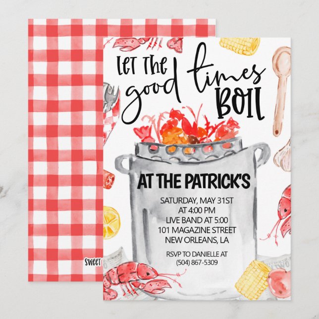 Invitation à une ébullition d'écrevisses (Devant / Derrière)