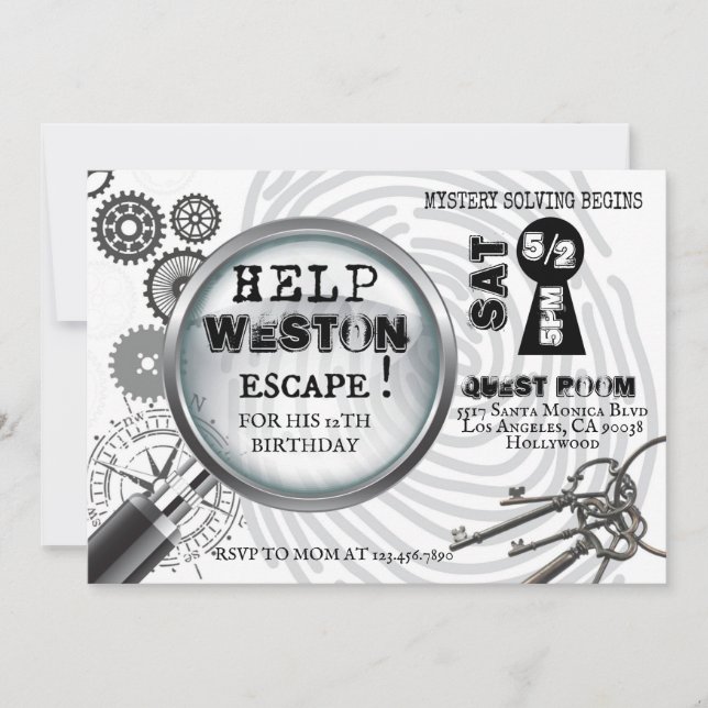 Invitation à une échappée mystère (Devant)