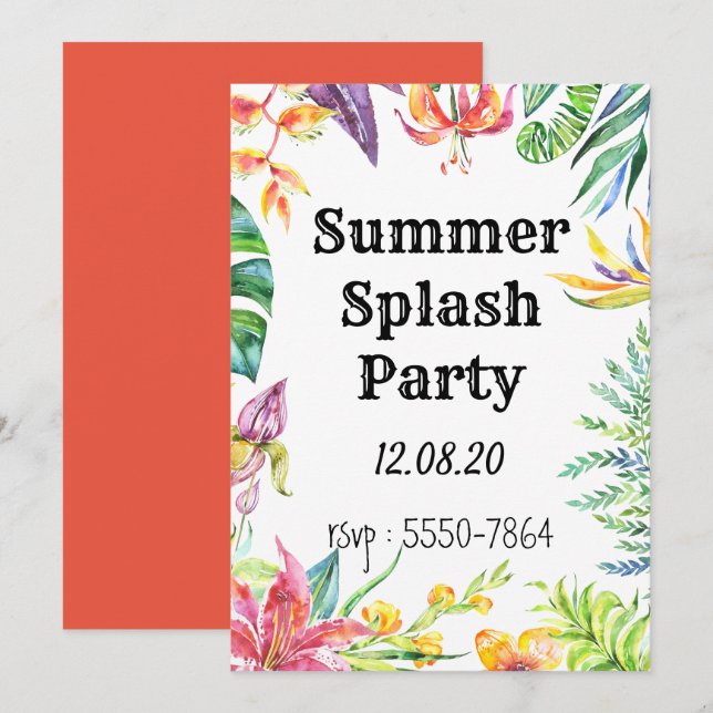 Invitation à une fête (Devant / Derrière)