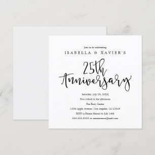 Invitation à une fête   25e anniversaire