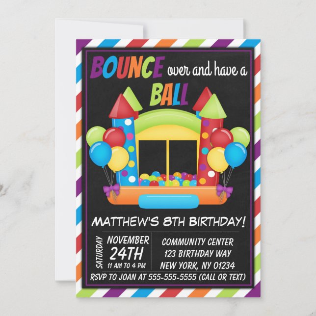 Invitation à une fête amusante dans une fosse à ba (Devant)