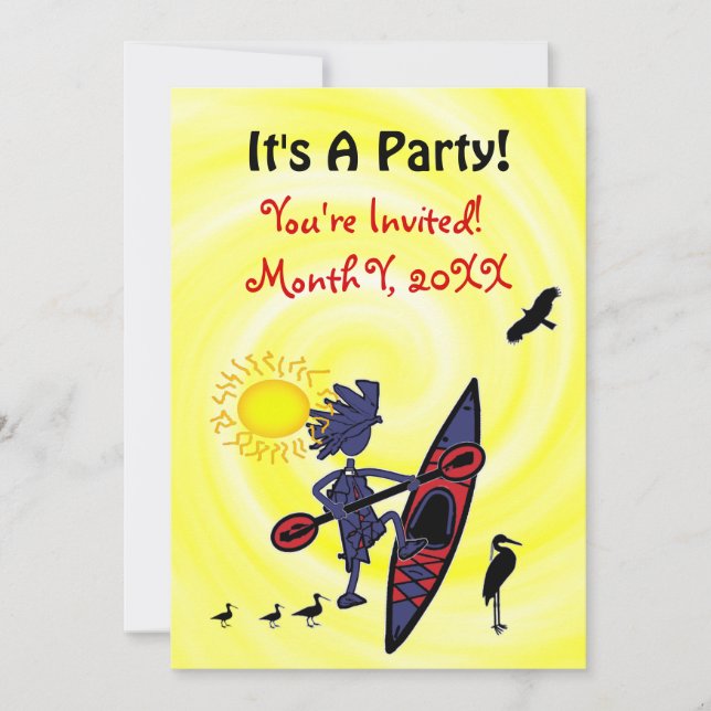 Invitation à une fête amusante pour les oiseaux en (Devant)