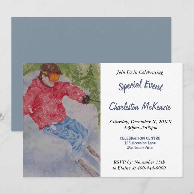 INVITATION À UNE FÊTE APRÈS-SKI (Devant / Derrière)