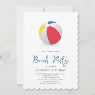 Invitation à une fête au bassin de ballons de plag