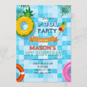 Invitation à une fête au bord de la piscine