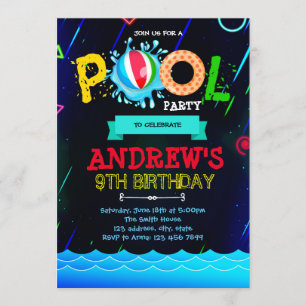 Invitation à une fête au bord de la piscine avec n