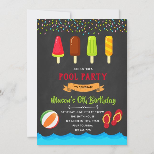 Invitation à une fête au bord de la piscine et à l (Devant)