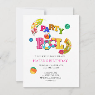 Invitation à une fête au bord de la piscine Invita