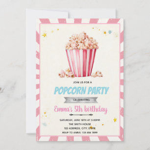 Invitation à une fête au pop-corn rose