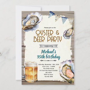 Invitation à une fête aux huîtres et à la bière
