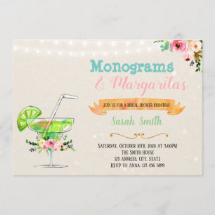 Invitation à une fête avec des margaritas et des m