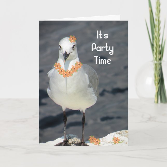 Invitation à une fête avec Mouette et Fleurs (Devant)