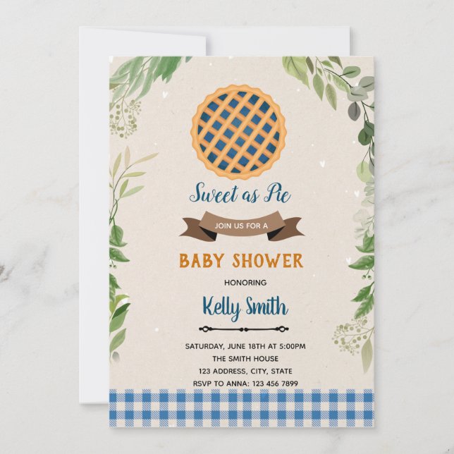 Invitation à une fête avec tarte aux myrtilles (Devant)