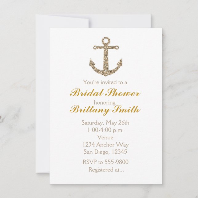 Invitation à une fête avec thème d'ancre nautique  (Devant)