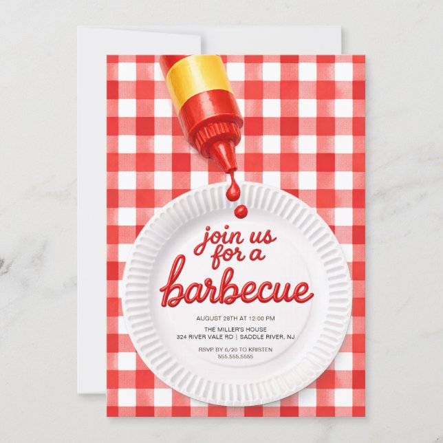 Invitation à une fête barbecue (Devant)
