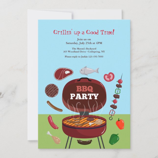 Invitation à une fête BBQ (Devant)