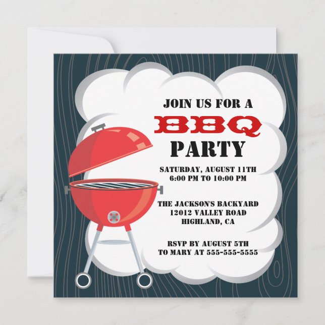 Invitation à une fête BBQ (Devant)