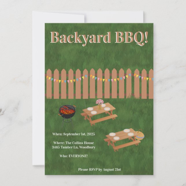 Invitation à une fête BBQ dans la cour arrière (Devant)