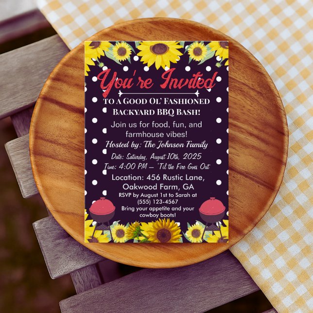 Invitation à une Fête champêtre – Grillades et Por (Créateur téléchargé)