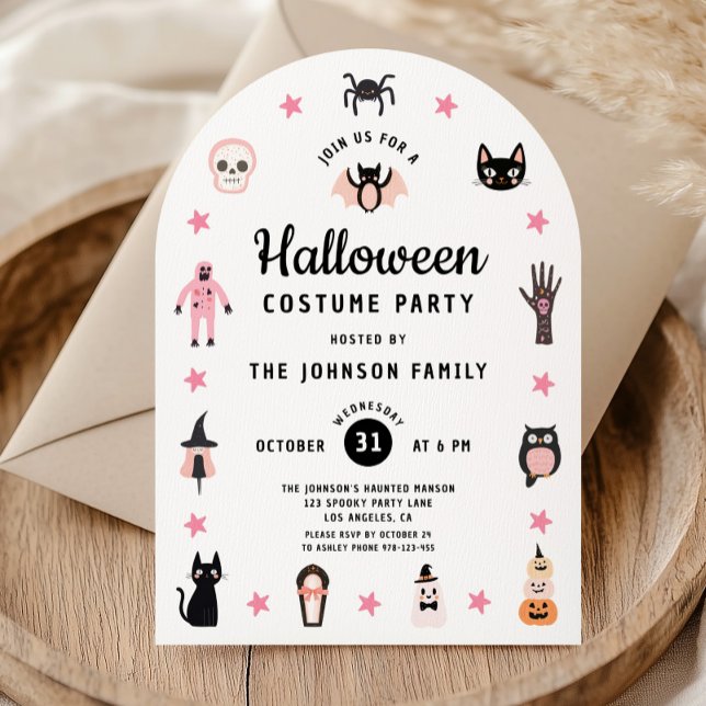 Invitation à une fête costumée Halloween mignonne (Cute Halloween Costume Party Invitation)